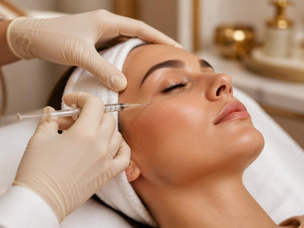 Procedimento estético dermatológico em ambiente clínico